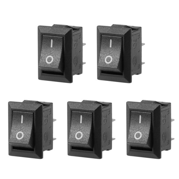 uxcell ロッカースイッチ AC 125V/6A 250V/3A SPST 2端子 オン/オフ ...