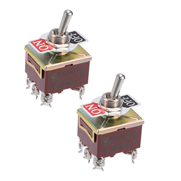 uxcell ロッカートグルスイッチ DPDTラッチング 10A 380V 15A 250V 6P ...