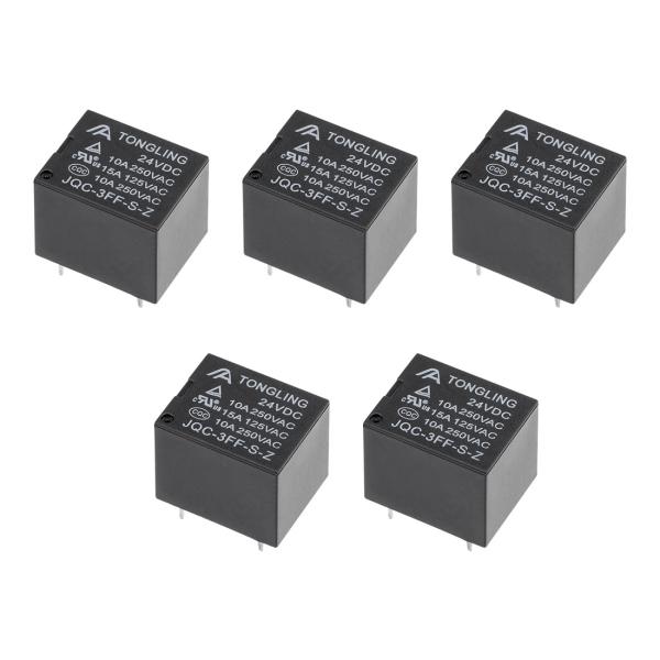 uxcell PCB電磁パワーリレー 汎用リレー DC 24V SPDT 5ピン JQC-3FF-S...