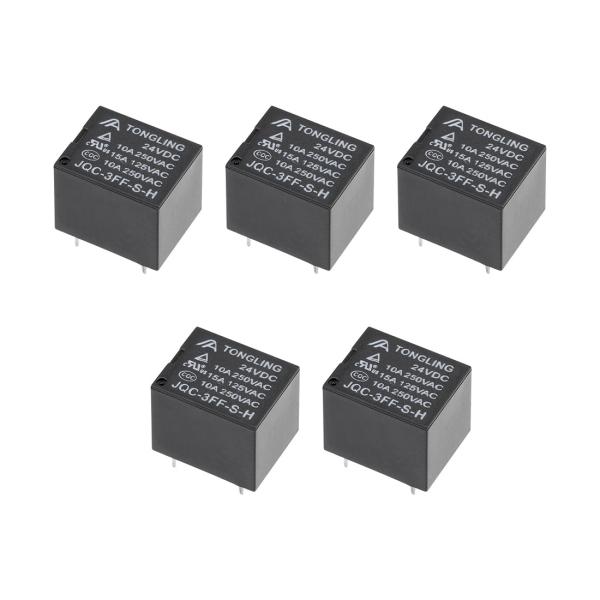 uxcell PCB電磁パワーリレー 汎用リレー DC 24V SPST 4ピン JQC-3FF-S...