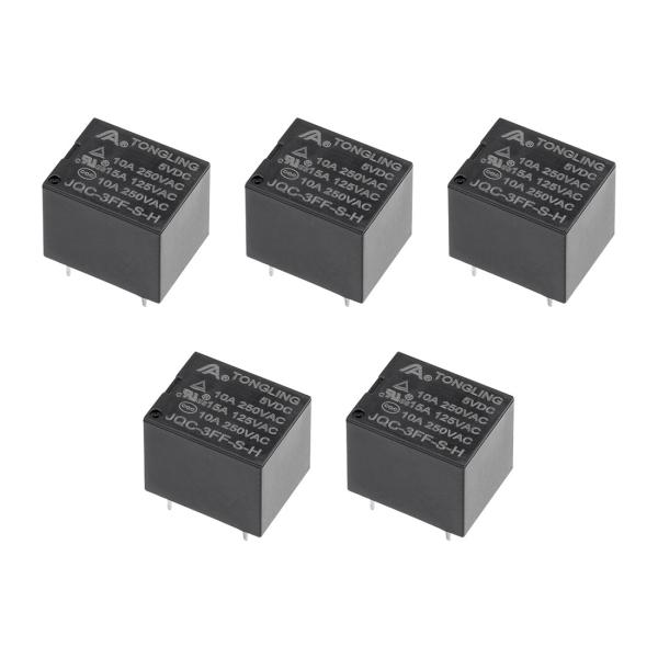 uxcell PCB電磁パワーリレー 汎用リレー DC 5V SPST 4ピン JQC-3FF-S-...