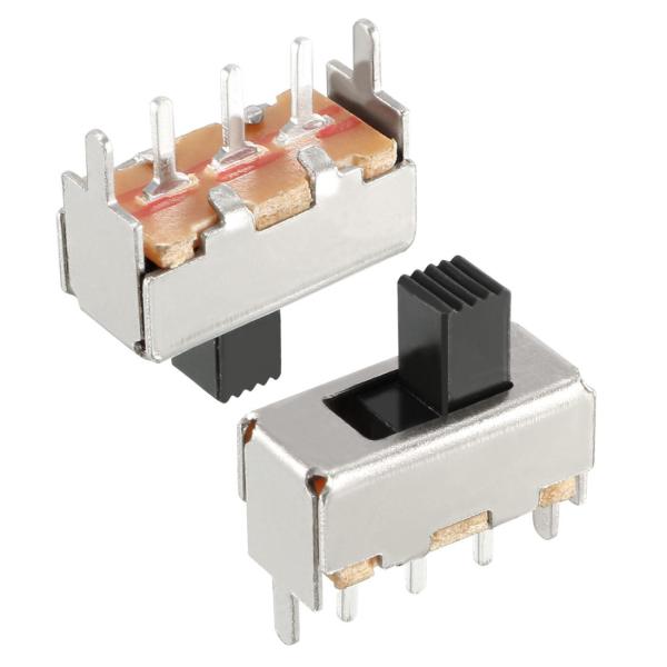 uxcell スライドスイッチ トグルスイッチ DPDT 1P2T PCBパネルラッチング 高さ3m...