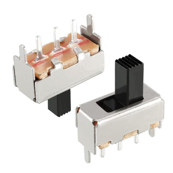 uxcell スライドスイッチ トグルスイッチ SPDT 1P2T PCBパネルラッチング 高さ6m...