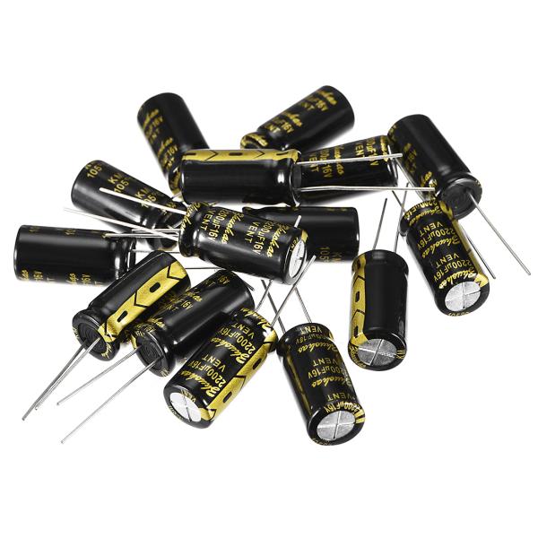 uxcell 電解コンデンサ 2200uF 16V 10x20mm ラジアルリードタイプ 15個入り
