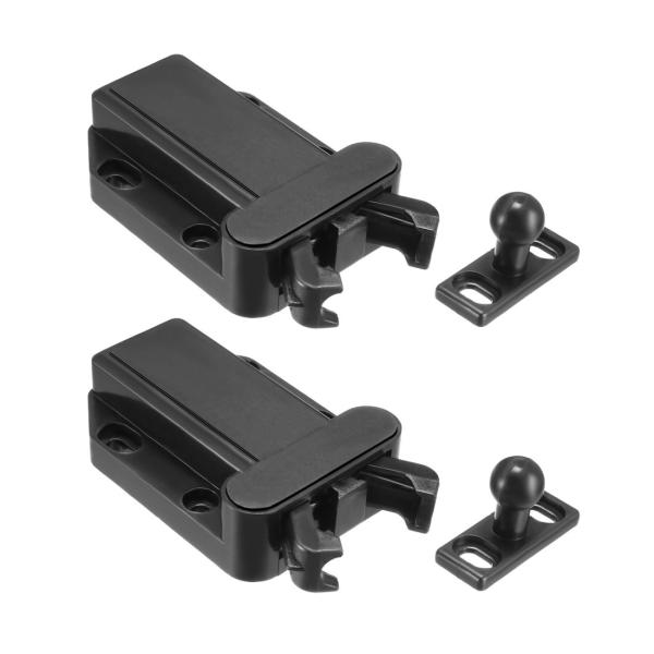 uxcell プッシュオープンラッチ 非磁性タッチラッチ ABS素材 ブラック 63 x 40 x ...