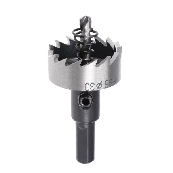 uxcell ホールソー HSS 30mm HSSドリルビットホールソー シルバートーン ブラック ...