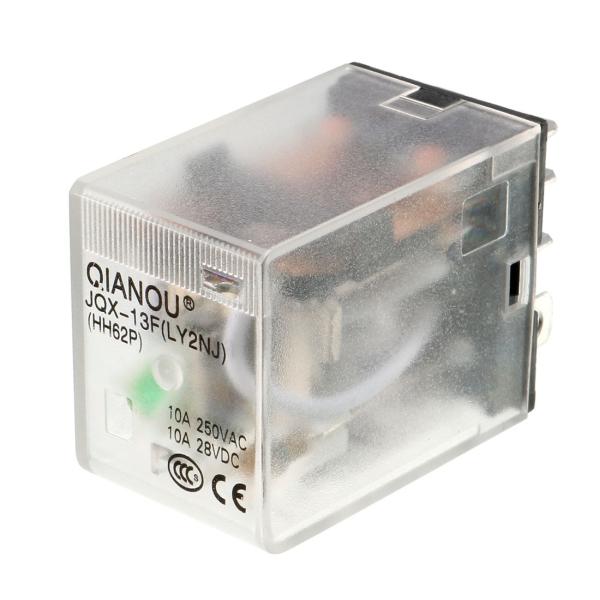 uxcell 電磁パワーリレー 電磁汎用電源リレー JQX-13F DC12Vコイル グリーン指示ラ...
