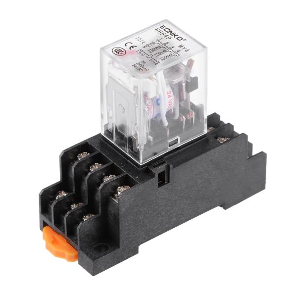 uxcell 電磁リレー パワーリレー HH54P AC 24V 4P4T 14ピン レッドLED