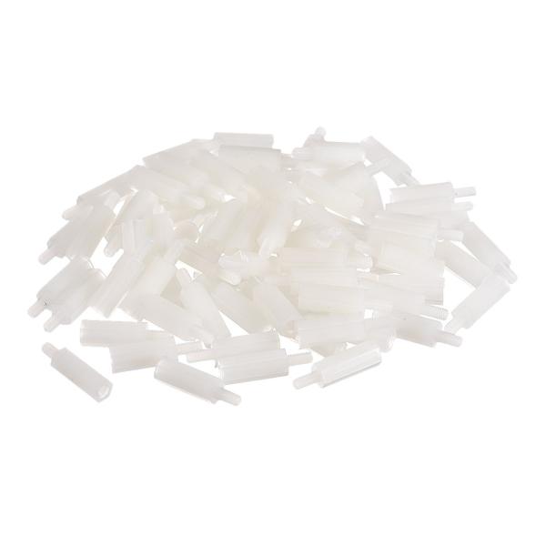 uxcell 六角スタンドオフスペーサ M3 15+6mm ナイロン素材 ホワイト 80枚入り