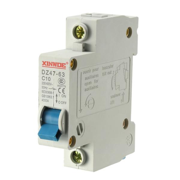 uxcell ミニチュアサーキットブレーカ 電気機器保護 DZ47-63 C10 10A 230/4...