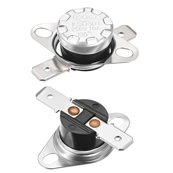 uxcell 温度コントロールスイッチ 135°C 1A N.C 6.3mm ピン 電気部品 2個入...