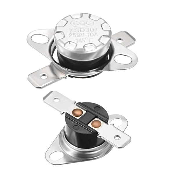 uxcell 温度コントロールスイッチ 145°C 1A N.C 6.3mm ピン 2個入り