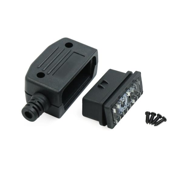 uxcell OBD2診断コネクタ メスアダプタシェルキット ブラック DC 12V 16ピン 車用