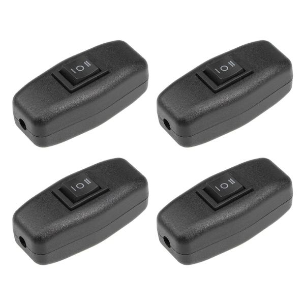uxcell インラインスイッチ オン - オフ - オンDPDTランプライトロッカースイッチ ブラ...