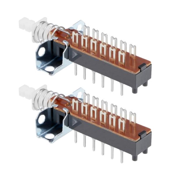 uxcell 押しボタンスイッチ プラスチック製 モメンタリー 4PDT 4 ポール 12ピン 1 ...