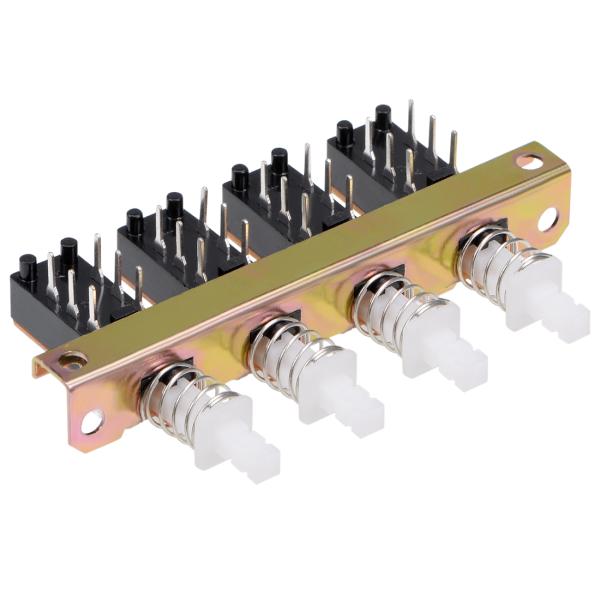 uxcell インターロックの押しボタンスイッチ ピアノタイプ DPDT 6ピン4列