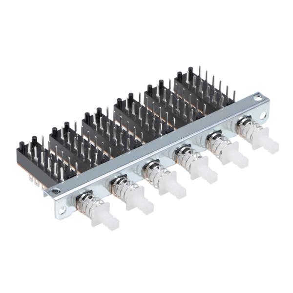 uxcell インターロックプッシュボタンスイッチ ピアノタイプ 4PDT 12ピン 6列