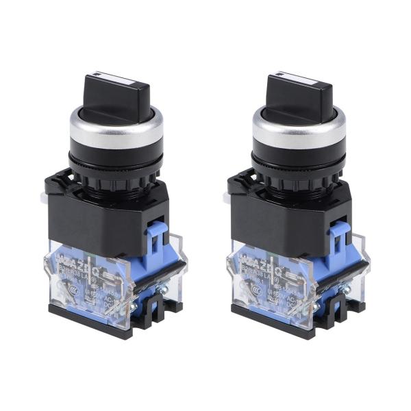 uxcell 回転選択スイッチ ロータリーセレクタスイッチ セルフロックラッチング 3ポジション 2...