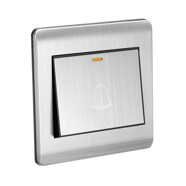 uxcell ドアベルスイッチ スキュー ステンレス鋼製 シルバートーン スクエア形 AC 250V...