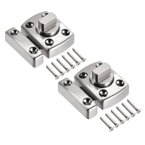 uxcell ドアロックラッチ 亜鉛合金製 ネジ付き 電気メッキ仕上げ 長さ38mm