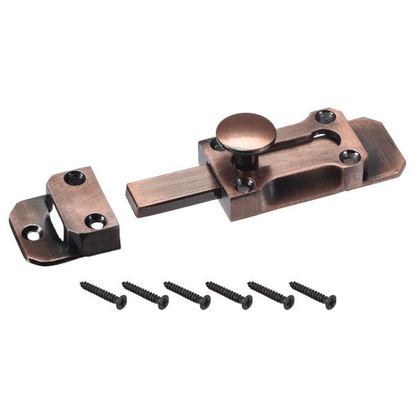 uxcell バレルスライドドアボルト ラッチロック アンティーク 亜鉛合金 安全 レッドブロンズト...