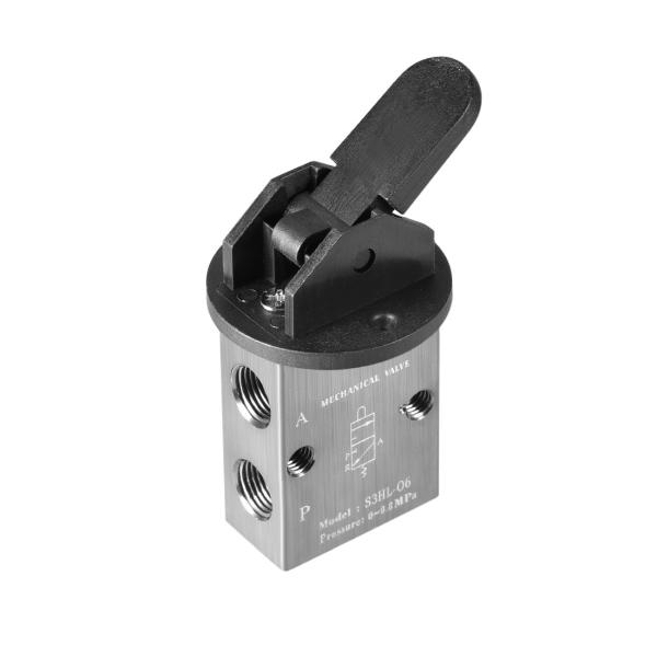 uxcell ソレノイドメカニカルバルブ 手動ハンドル制御 S3HL-06 2ポジション 3ウェイ ...