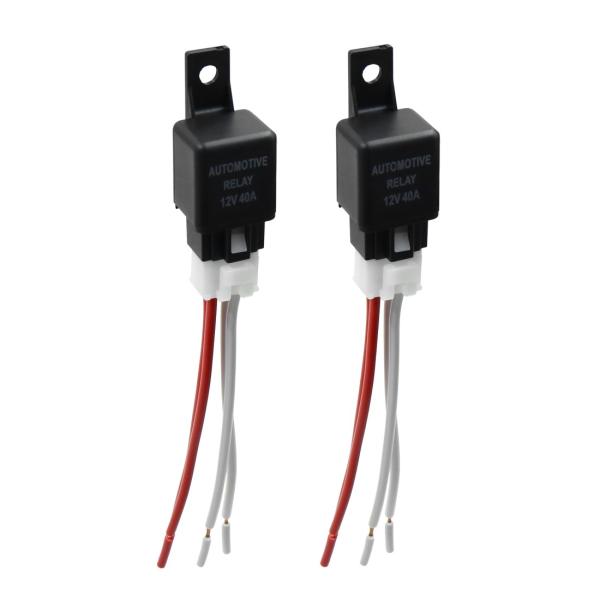 uxcell リレーソケット DC 12V 40A SPST 4ピン 自動車 車用リレー 4 線付き...