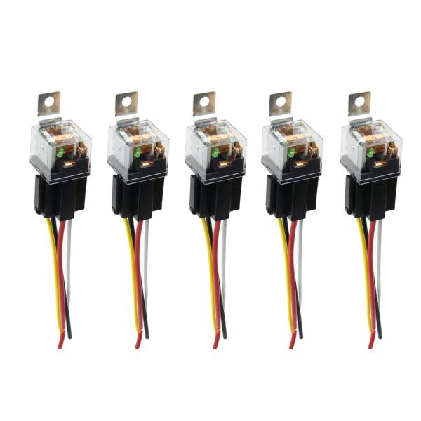 uxcell カーリレー DC 24V 80A SPST 自動車 リレー 4 ピン 4 ワイヤー ハ...