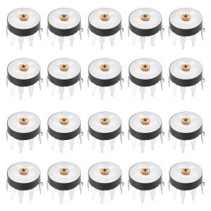 uxcell ホイールデュプレックスポテンショメータ スイッチ付き 可変抵抗器 シングルターン 50KΩ 11 mm x 13.0mm　20個入り