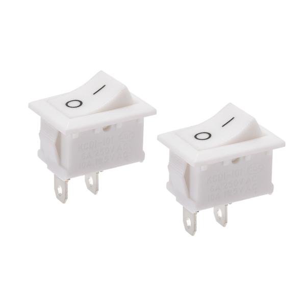 uxcell ロッカースイッチ ON/OFF AC 250V/6A 125V/10A  ミニボートロ...