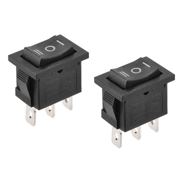 uxcell ロッカースイッチ プラスチック製 ブラック ミニボートトグルスイッチ ON/OFF/O...