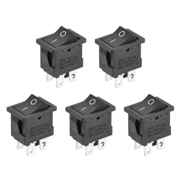 uxcell ロッカースイッチ プラスチック ブラック ミニボートトグルスイッチ 4ピン ON/OF...
