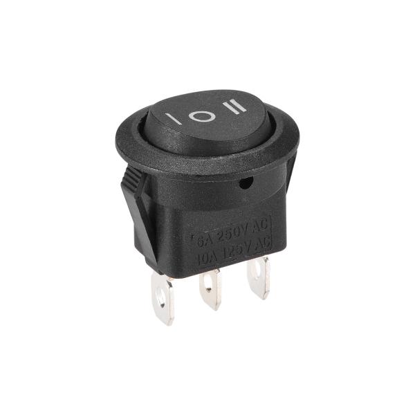 uxcell ロッカースイッチ プラスチック ブラック ボートトグルスイッチ 3ピン ON/OFF/...