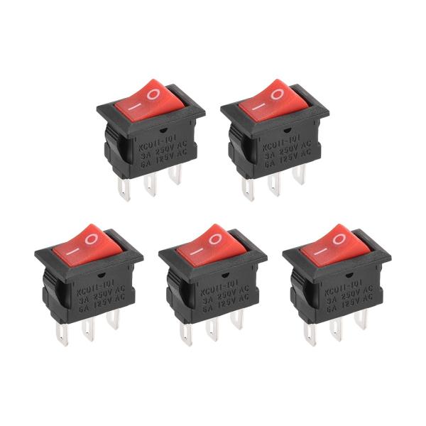 uxcell ロッカースイッチ ON/OFF AC 250V/3A 125V/6A ミニボートロッカ...
