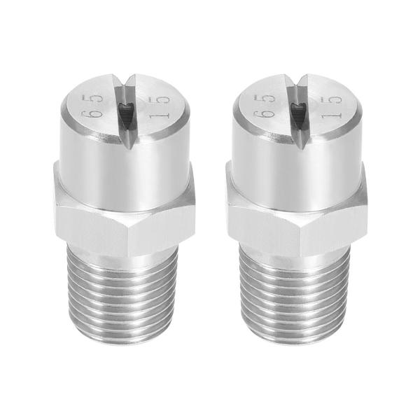 uxcell フラットファンスプレーチップ 1/8BSPTオス スレッド304ステンレス 2個 1/...