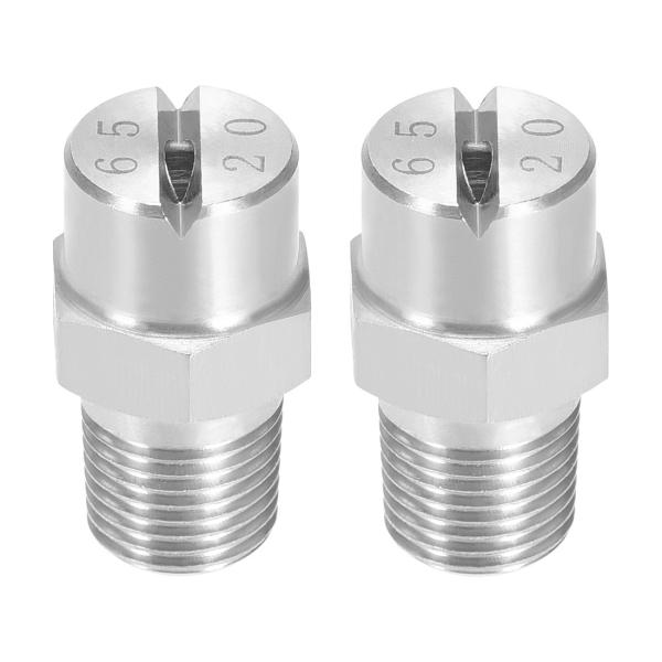 uxcell フラットファンスプレーチップ 1/8BSPTオス スレッド304ステンレス 2個 1/...