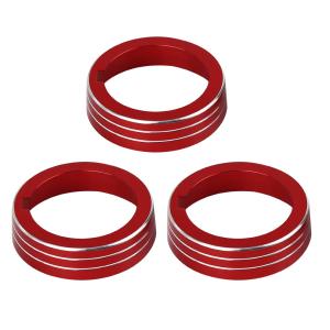 uxcell 車のAC気候制御リングノブトリムカバー レッド カー AC 温度調節 リング ノブ カバー トリムVW用 MK7ゴルフGTI用 3個入り