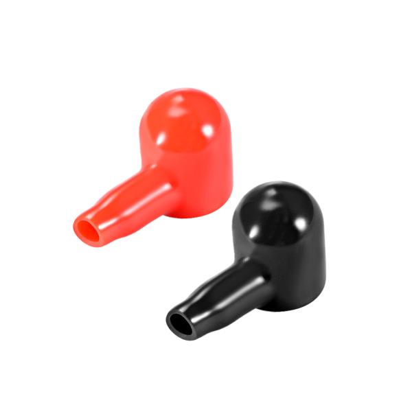 uxcell バッテリーターミナルラバープロテクター カバー レッド ブラック 4mm×14mm、1...
