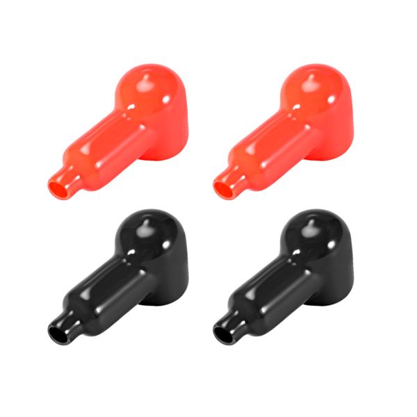 uxcell バッテリーターミナルラバープロテクター カバー レッド ブラック 6mm×20mm、2...