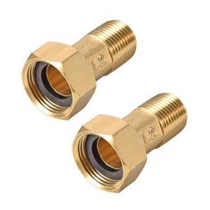 uxcell 真鍮管継手 めねじコネクタ 水道メーターのカップリング 六角