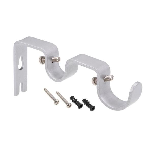 uxcell カーテンロッドブラケット 122 x 53 x 16mm 鉄 ダブルホルダーサポート ...