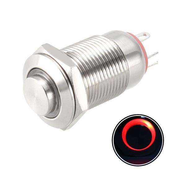 uxcell 押しボタンスイッチ 12mm取り付け径 ハイヘッド 1NO 3-6V LEDライト ラ...