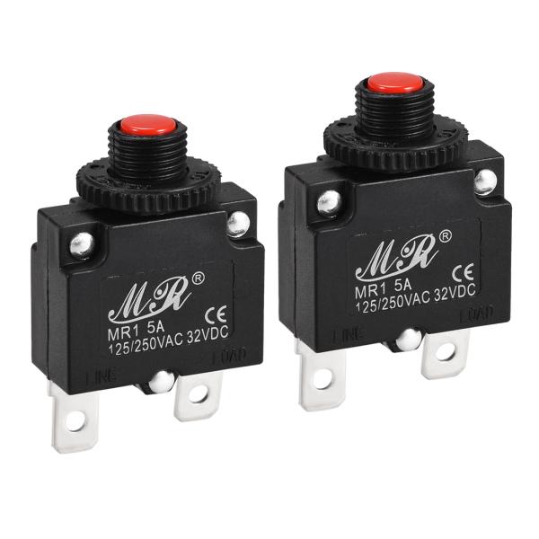 uxcell 熱サーキットブレーカー 125 / 250V AC プッシュボタン手動リセット 過負荷...