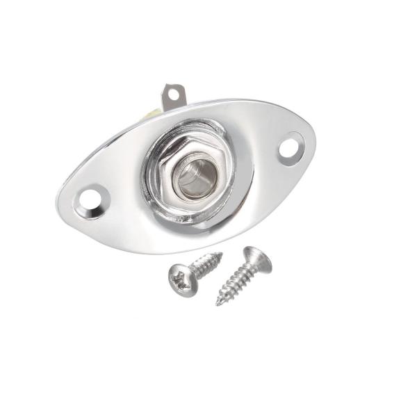 uxcell 楕円形 出力 入力ジャック プレートソケット ネジ付き ストラト テレ スタイル用 エ...