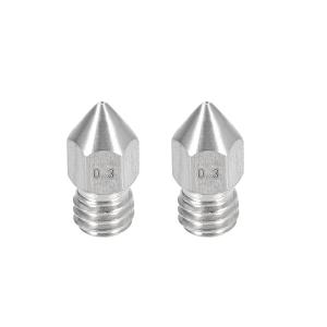 uxcell 3Dプリンターノズル ステンレス鋼MK8 ノズル0.3Mm 押出機プリントヘッド 1.75mmM6 3D プリンター用 2個