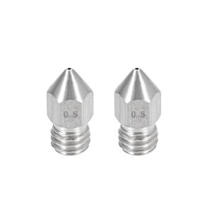 uxcell 3Dプリンターノズル ステンレス鋼MK8 ノズル0.5mm 押出機プリントヘッド 1.75mmM6 3D プリンター用 2個