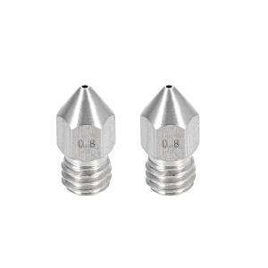 uxcell 3Dプリンターノズル ステンレス鋼MK8 ノズル0.8mm 押出機プリントヘッド 1.75mmM6 3D プリンター用 2個
