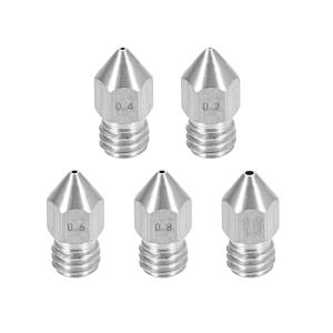 uxcell 3Dプリンターノズルヘッド MK8 1.75 mm押出機用 ステンレス鋼 0.2-1mm 5個