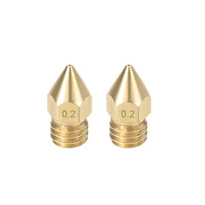 uxcell 3Dプリンターノズル 真ちゅう製MK8 ノズル0.2mm 押出機プリントヘッド フィラメント 1.75mmM6 3D プリンター用 2個