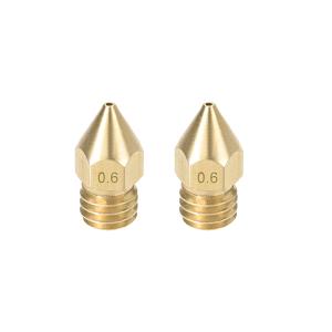 uxcell 3Dプリンターノズル 真鍮 MK8 ノズル0.6mm 押出機プリントヘッド フィラメント 1.75mm M6 3D プリンター用 2個